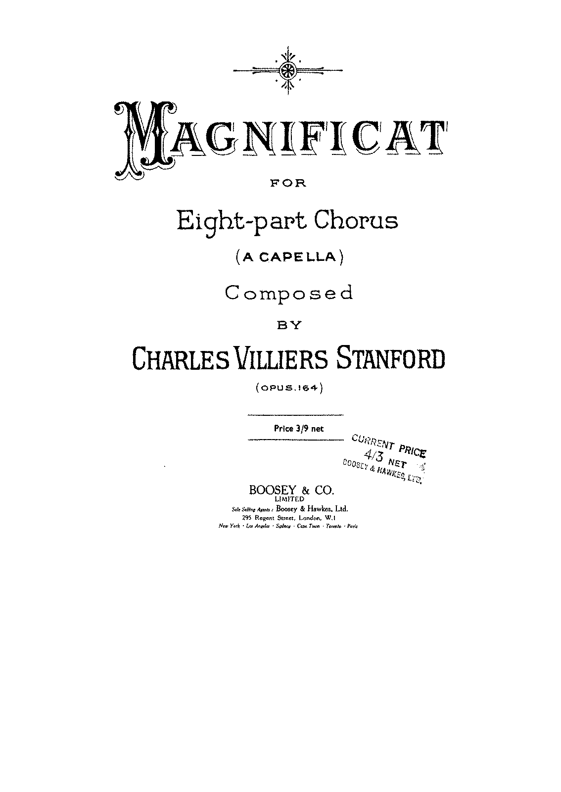 Magnificat, Op.164 (Stanford, Charles Villiers) - IMSLP