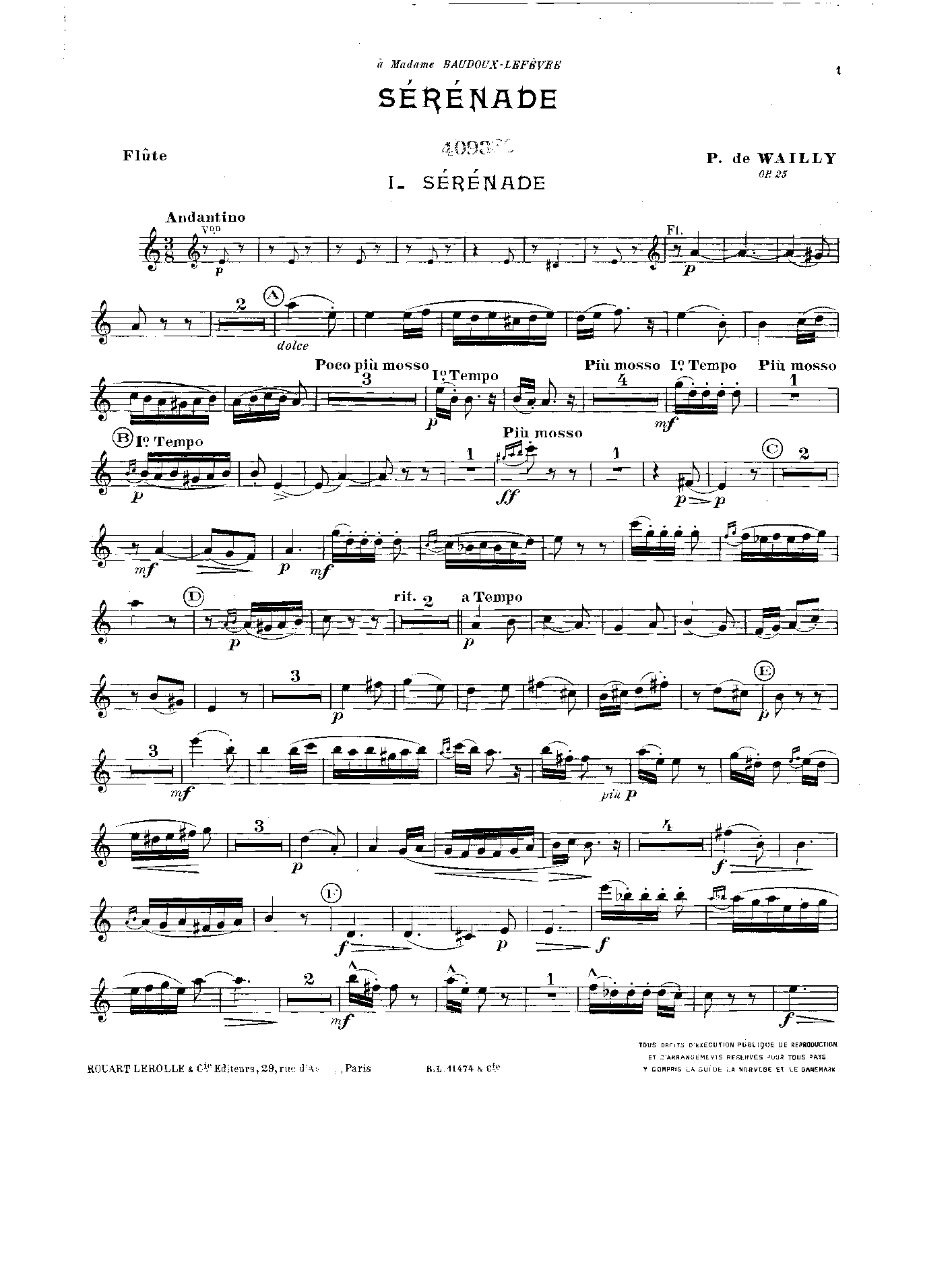 Serenade for Flute and Strings, Op.25 (Wailly, Paul de) IMSLP