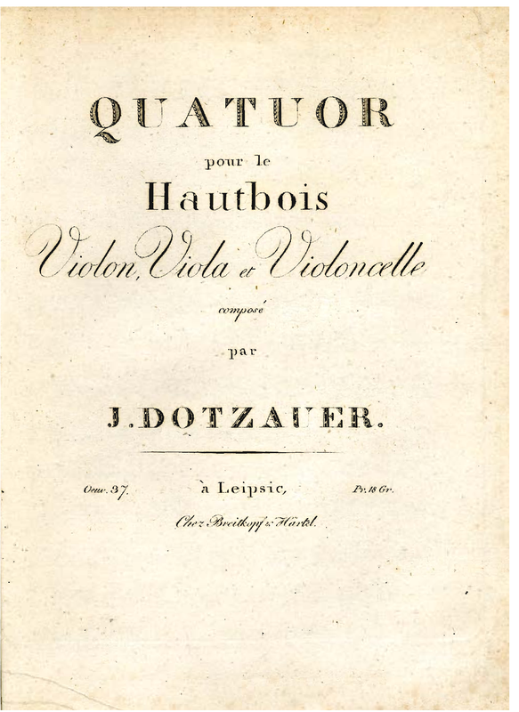 Oboe Quartet, Op.37 (Dotzauer, Friedrich) IMSLP
