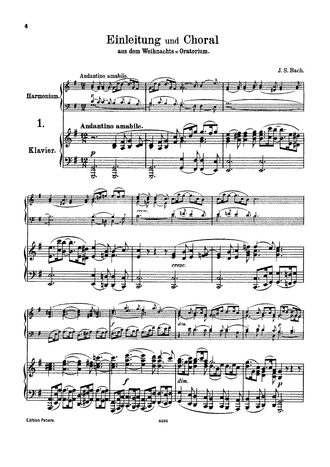 Bach Weihnachts-Oratorium BWV 248 Broché Klavierauszug Johann Sebastian BACH 