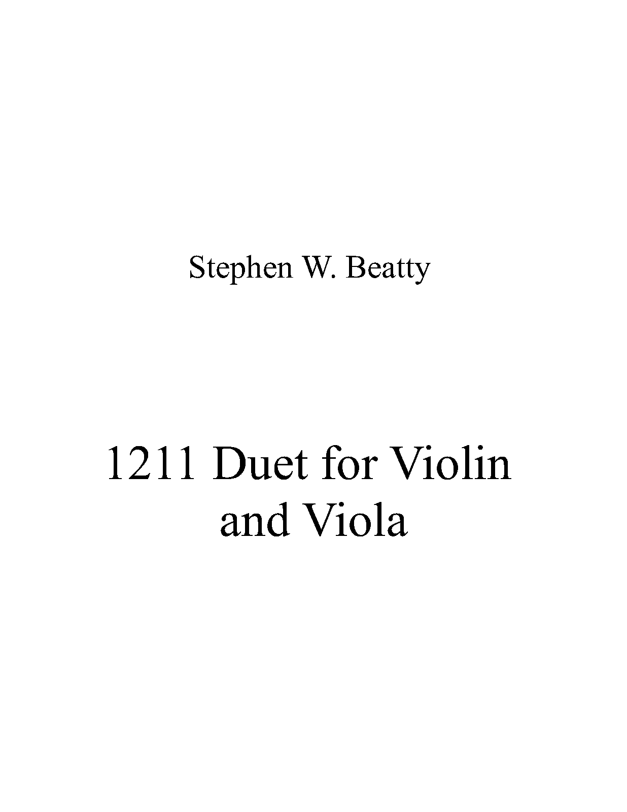Duet for Violin and Viola, Op.1211 (Beatty, Stephen W.) IMSLP