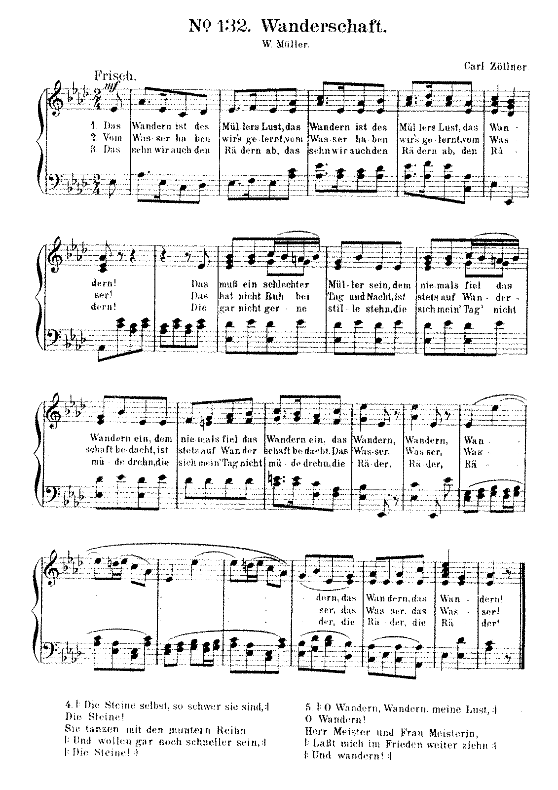 Des Müllers Lust und Leid (Zöllner, Carl Friedrich) - IMSLP: Free Sheet