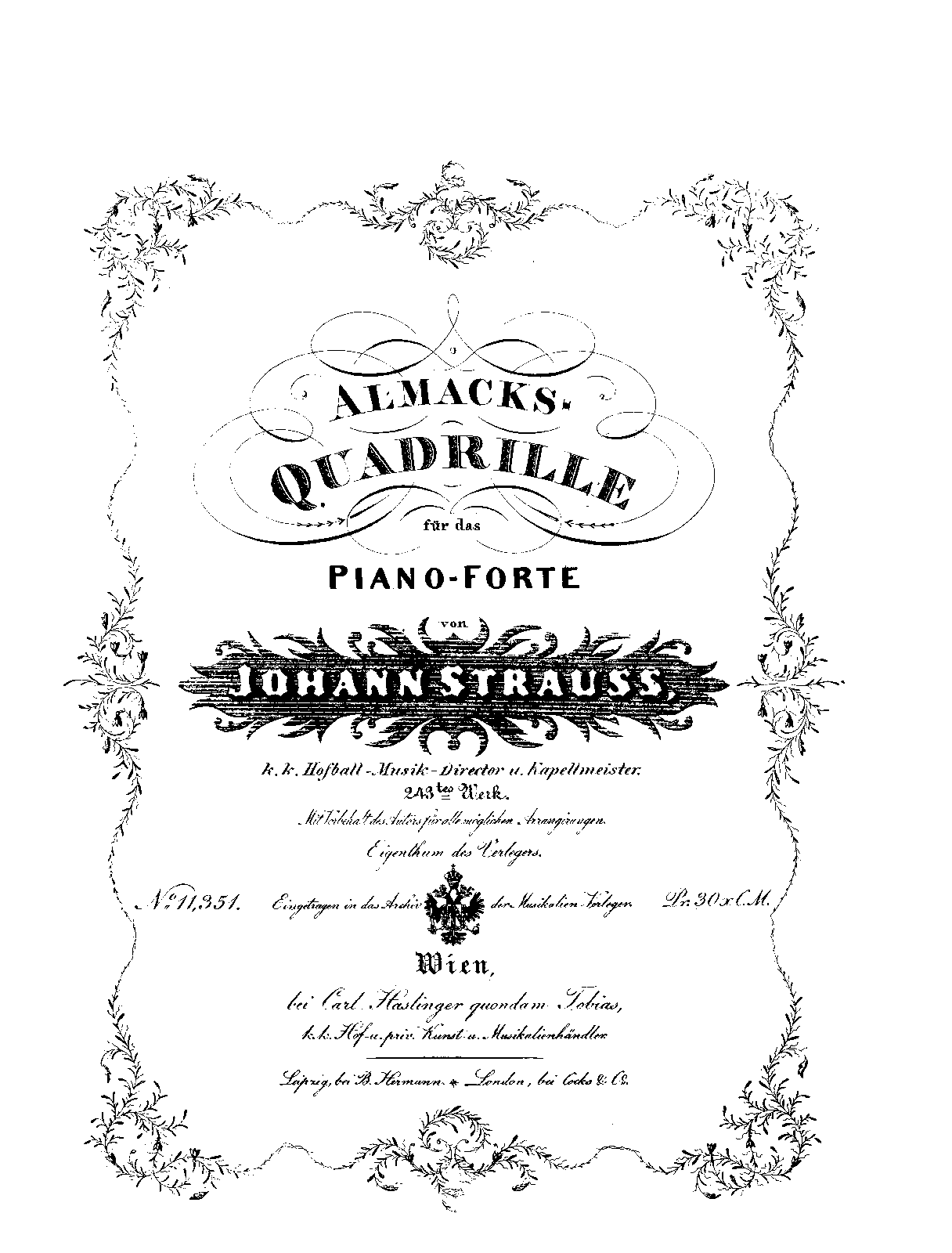 Almacks-Quadrille, Op.243