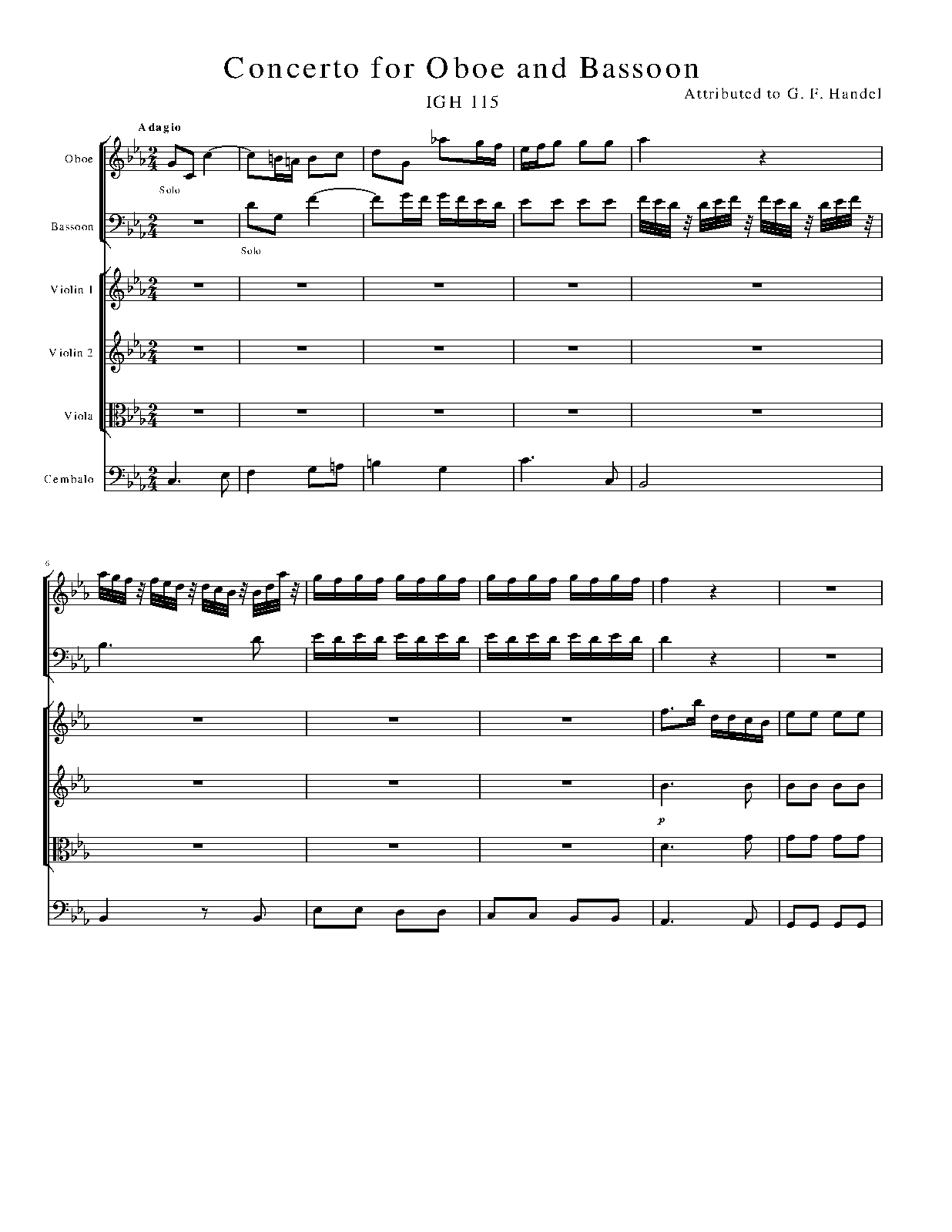 Concerto for Oboe and Bassoon, HWV Anh.B 308 (Handel, Frideric