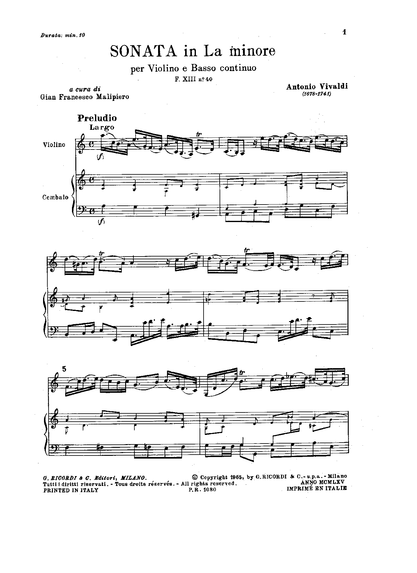 Violin Sonata in A minor