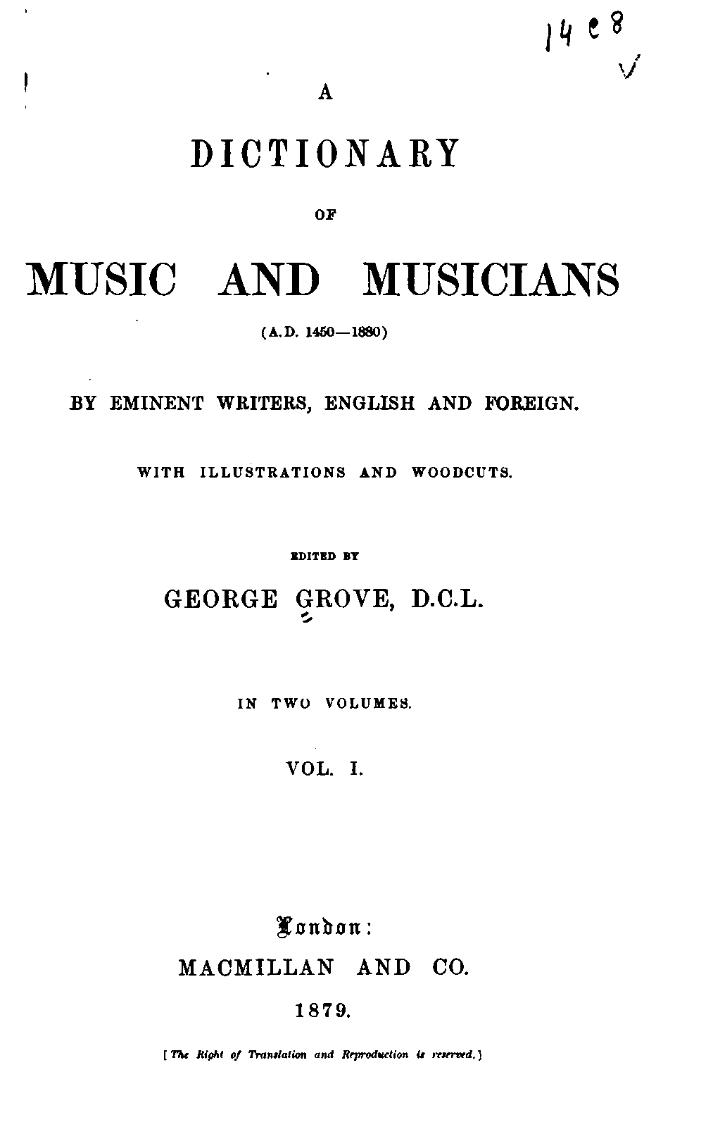Dictionary Of Music And Musicians Grove George IMSLP