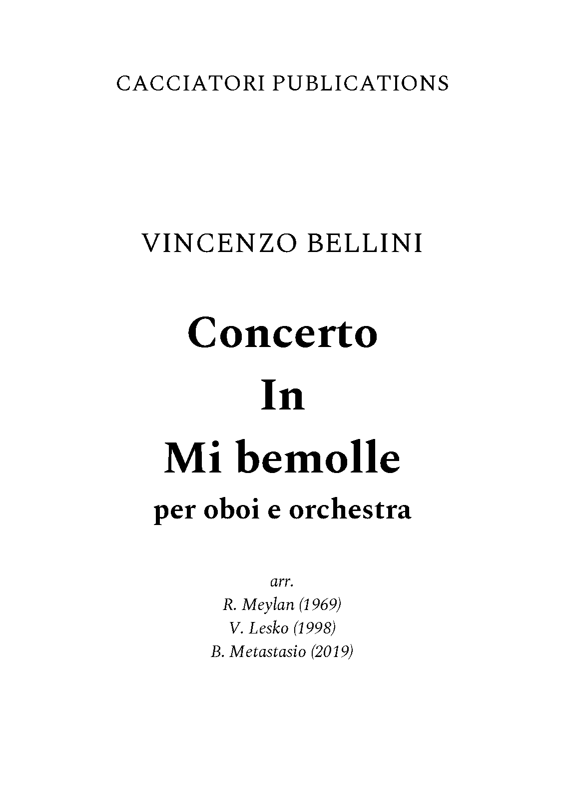 Oboe Concerto in Eflat major (Bellini, Vincenzo) IMSLP