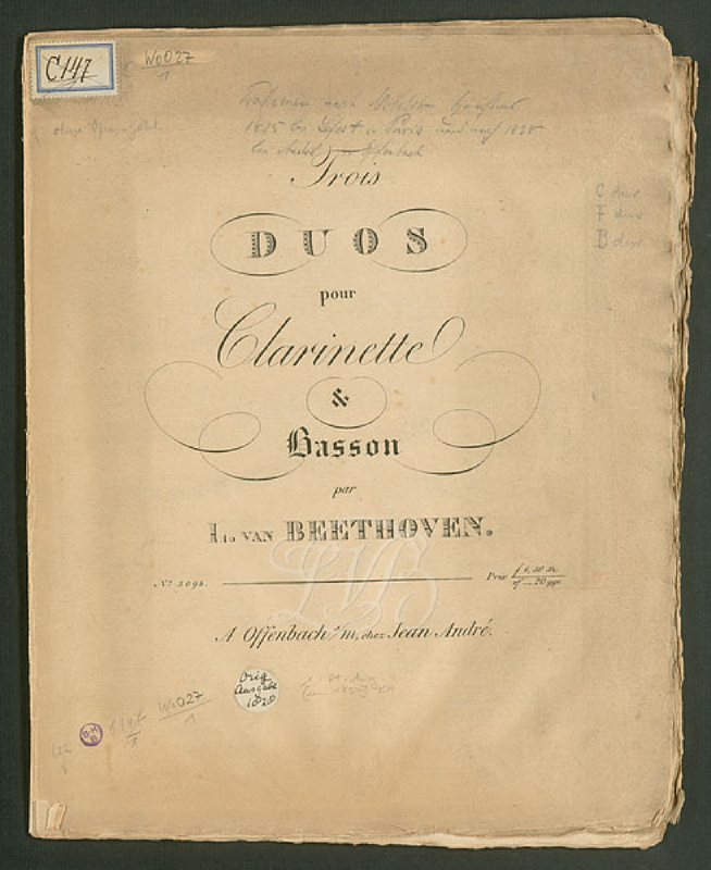 3 Duets for and Bassoon, WoO 27 (Beethoven, Ludwig van