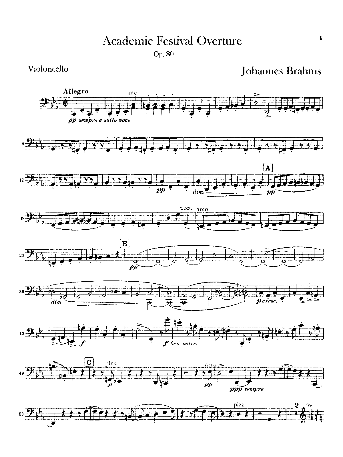 File:PMLP03515-Brahms - Academic Festival Overture (cello-part) -  IMSLP: Free Sheet Music PDF Download
