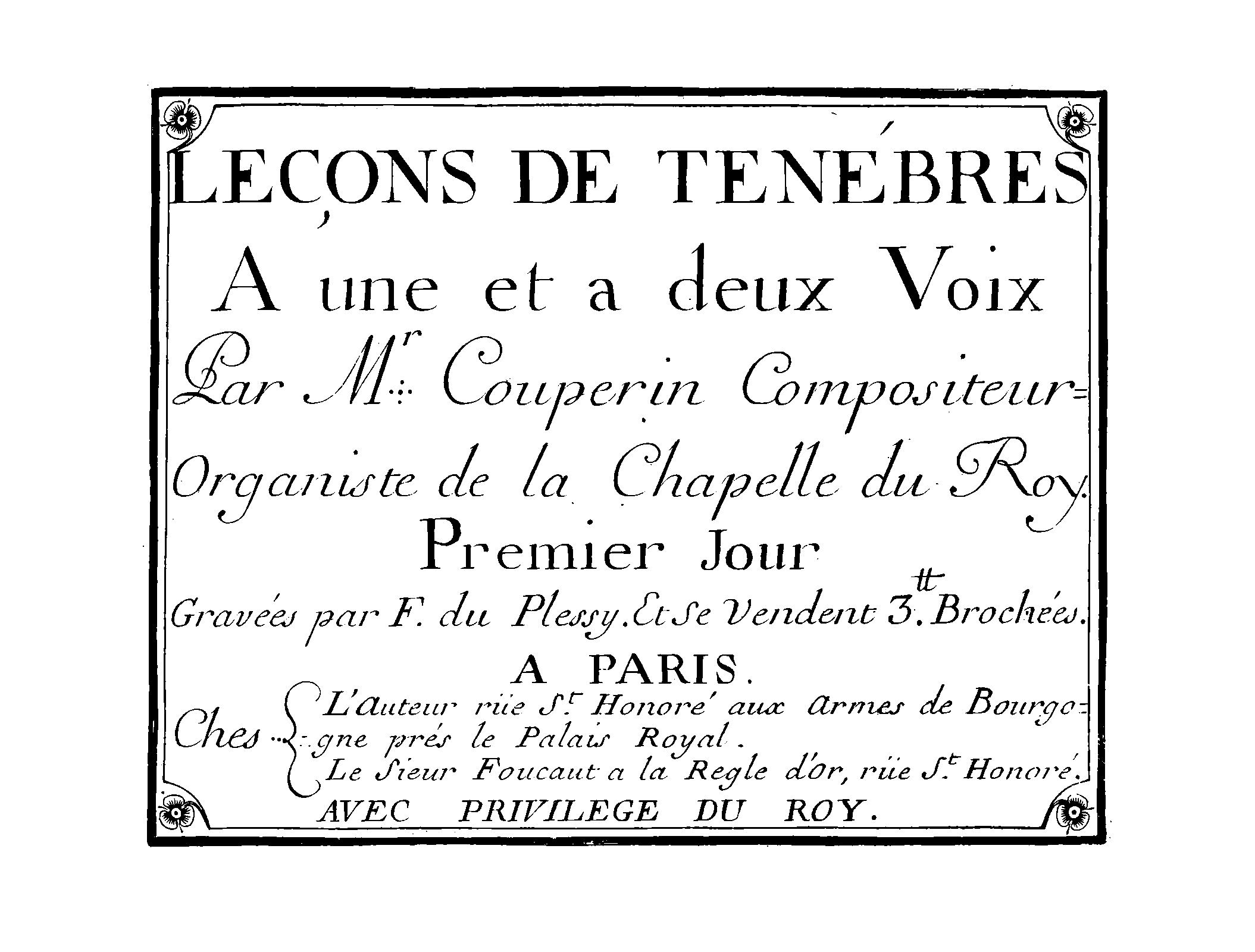 Couperin, Leçons