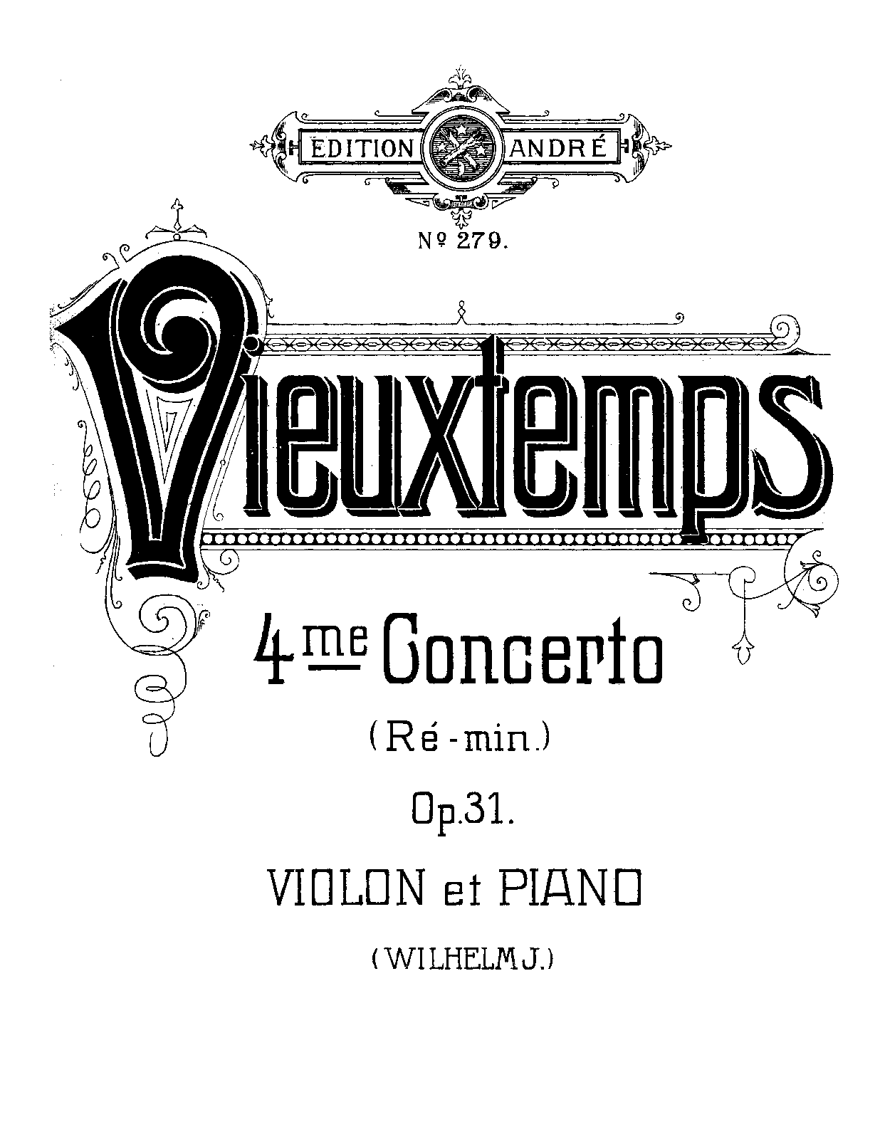 Violin Concerto No.4, Op.31 (Vieuxtemps, Henri) IMSLP Free Sheet