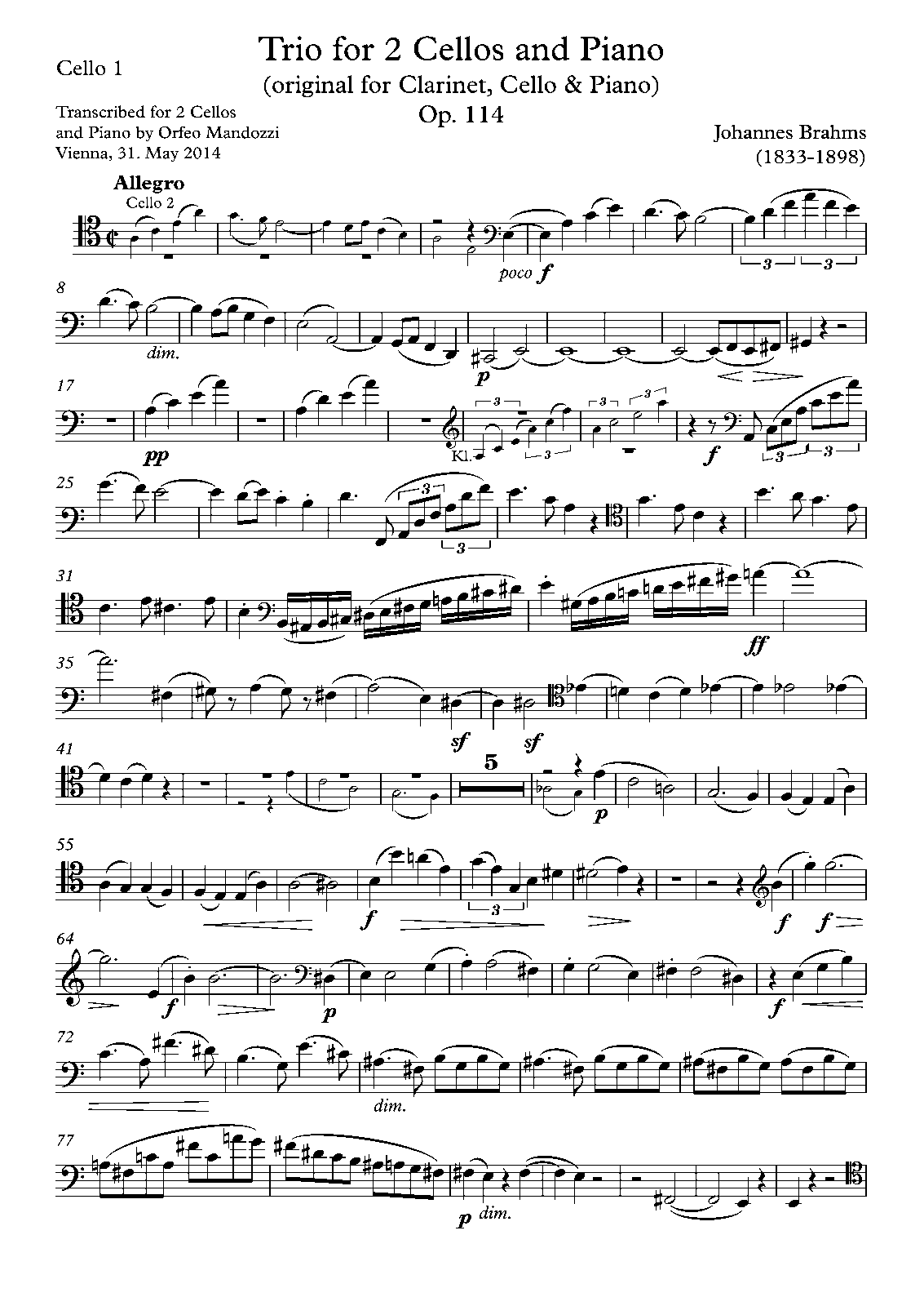 Trio, Op.114 (Brahms, Johannes) IMSLP Free Sheet Music PDF