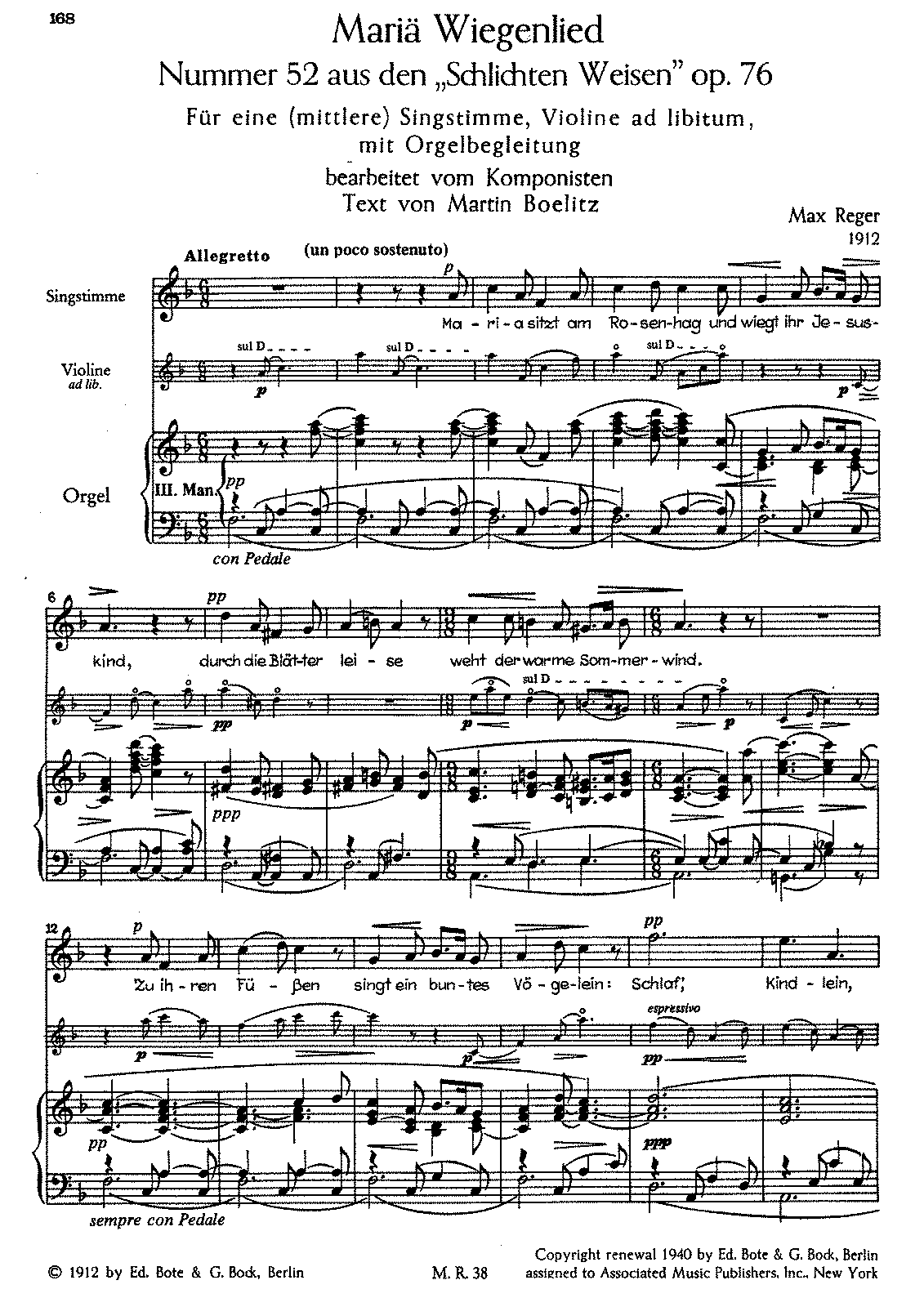 Schlichte Weisen, Op.76 (Reger, Max) - IMSLP: Free Sheet Music PDF Download