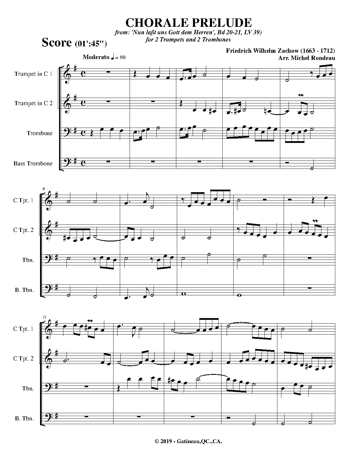 Nun laßt uns Gott dem Herren, LV 39 (Zachow, Friedrich Wilhelm) IMSLP