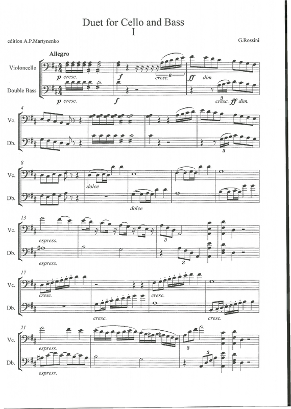 Duet for Cello and Double Bass in D major (Rossini, Gioacchino) IMSLP