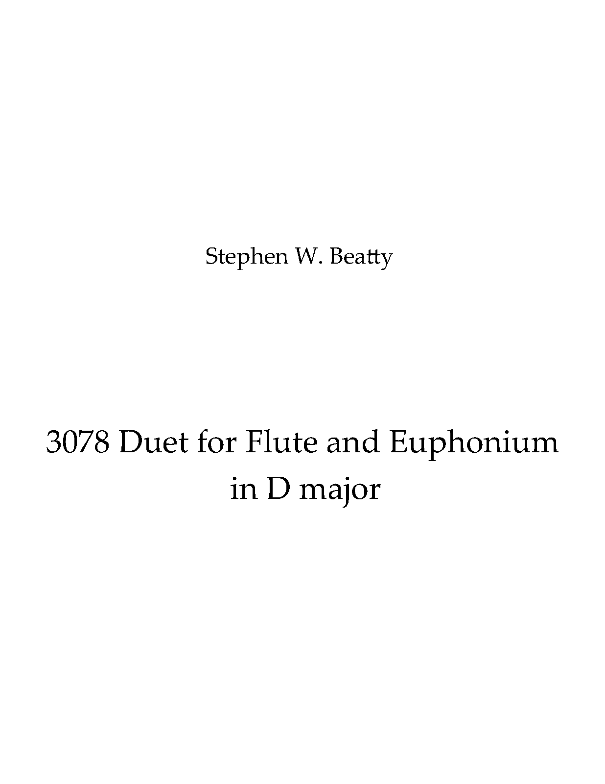 Duet for Flute and Euphonium in D major, Op.3078 (Beatty, Stephen W
