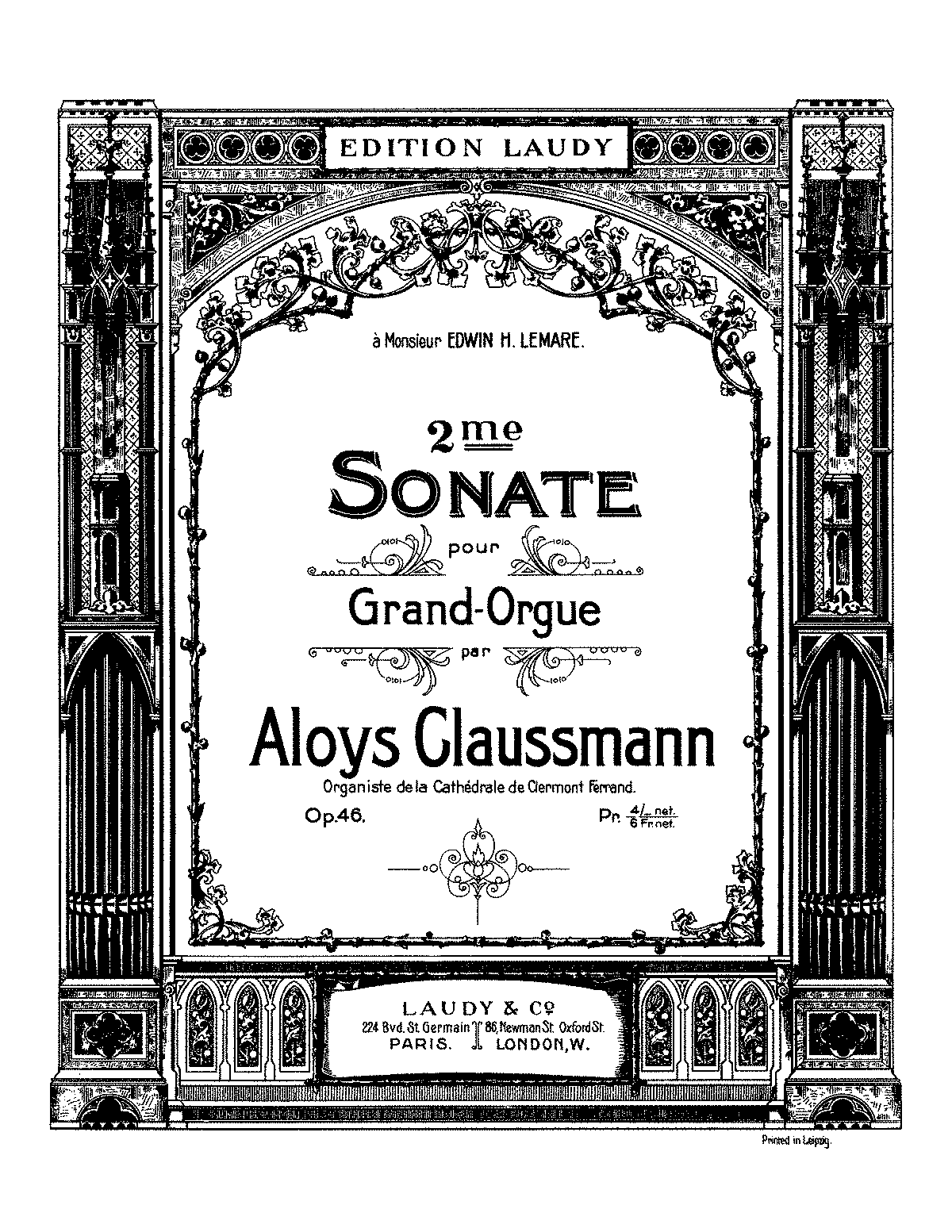 Organ Sonata No.2, Op.46 (Claussmann, Aloÿs) - IMSLP