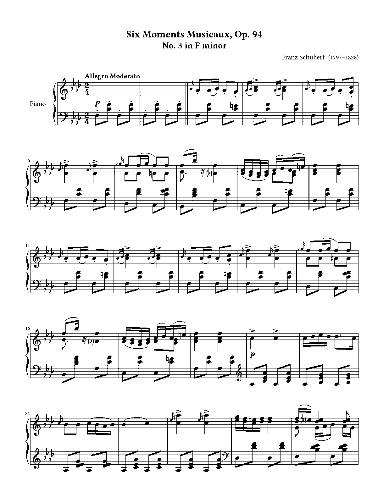 Schubert Moments Musicaux Schubert Moments Musicaux