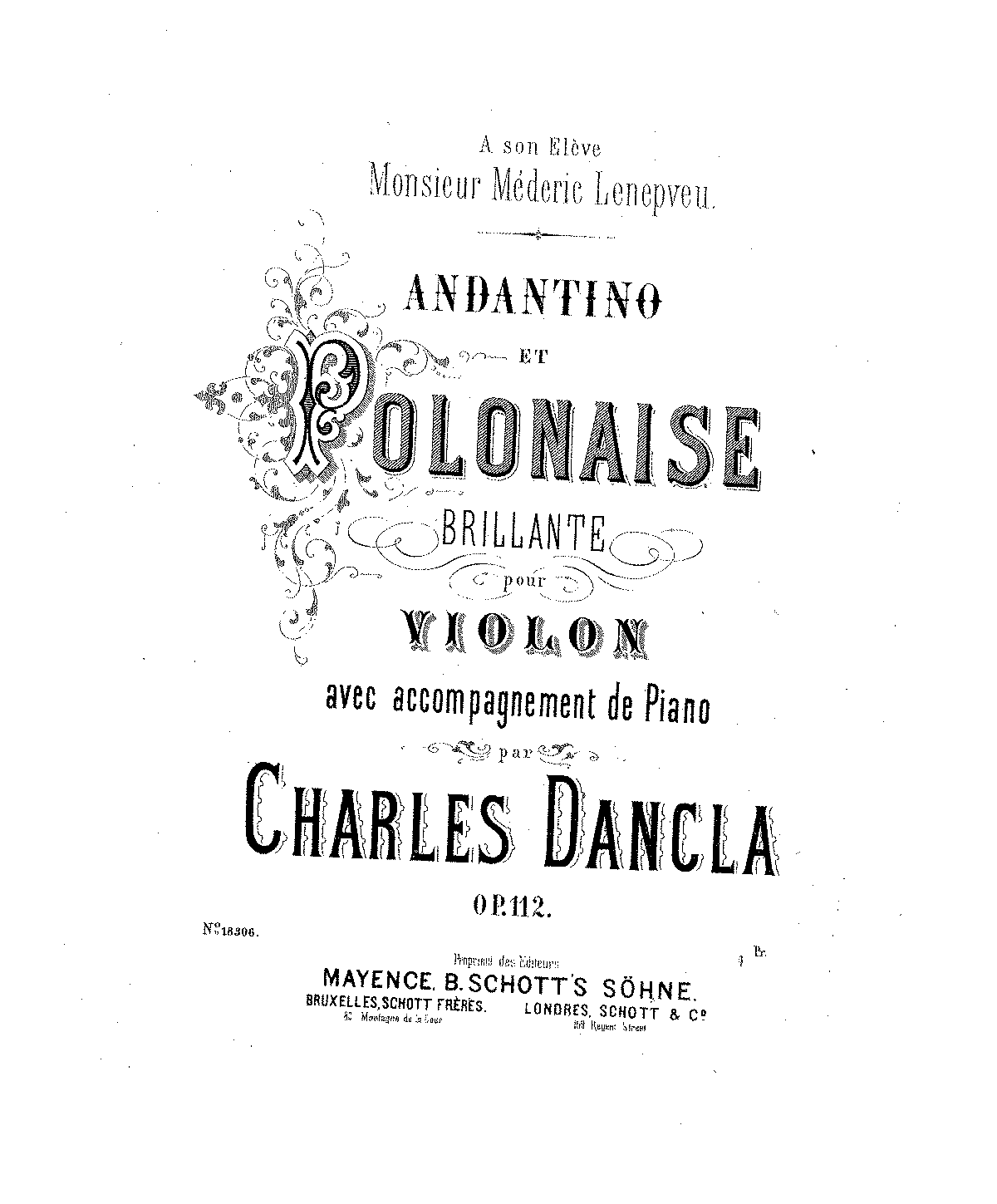 Andantino et polonaise brillante, Op.112 (Dancla, Charles) - IMSLP