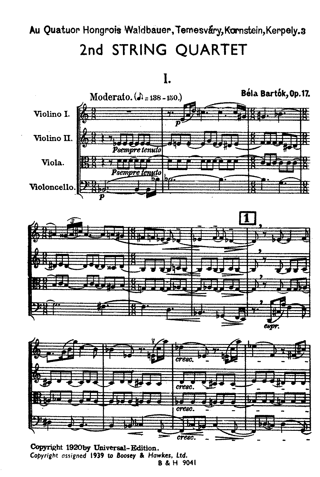 String Quartet No.2, Sz.67 (Bartók, Béla) - IMSLP: Free Sheet Music PDF