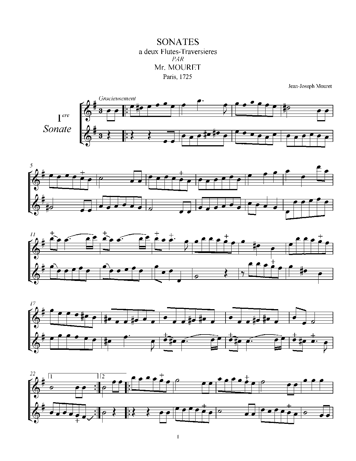 6 Sonatas for 2 Flutes (Mouret, JeanJoseph) IMSLP