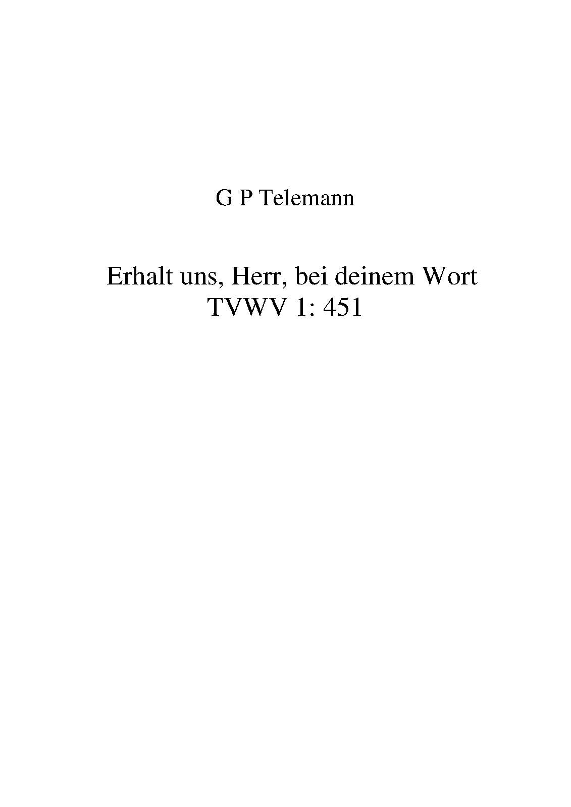 Erhalt uns, Herr, bei deinem Wort, TWV 1:451