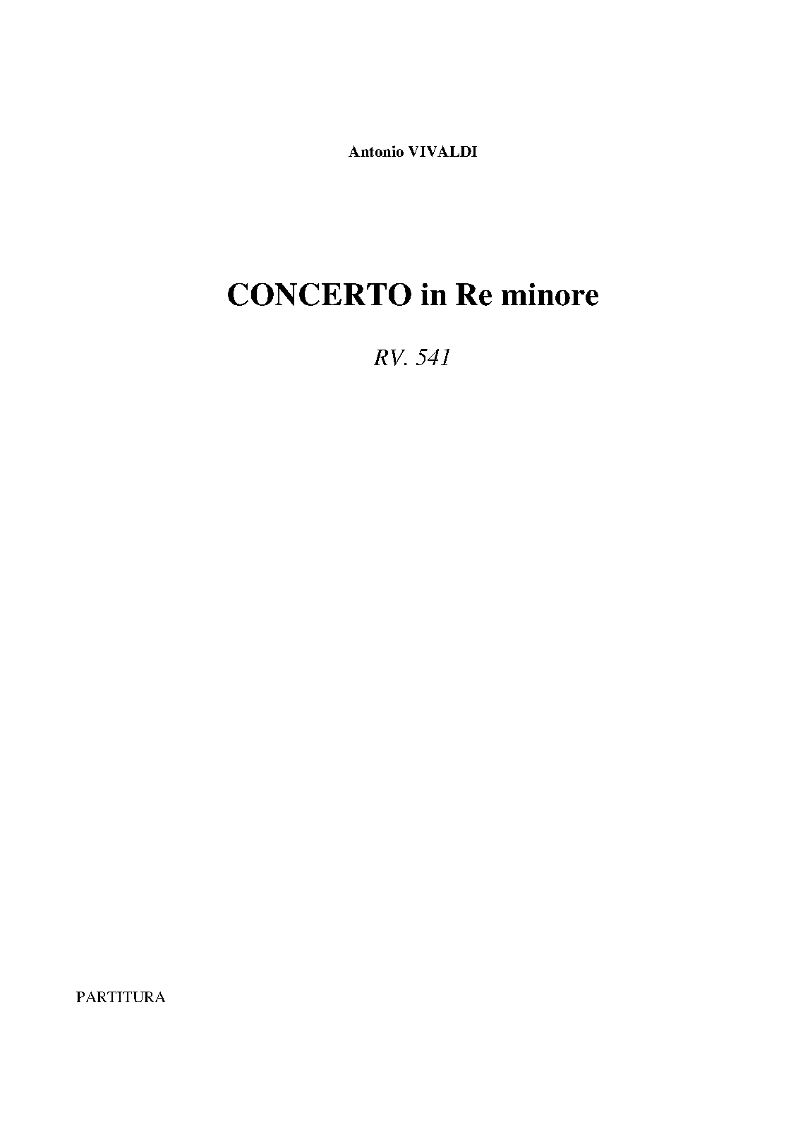 Concerto for Violin and Organ in D minor