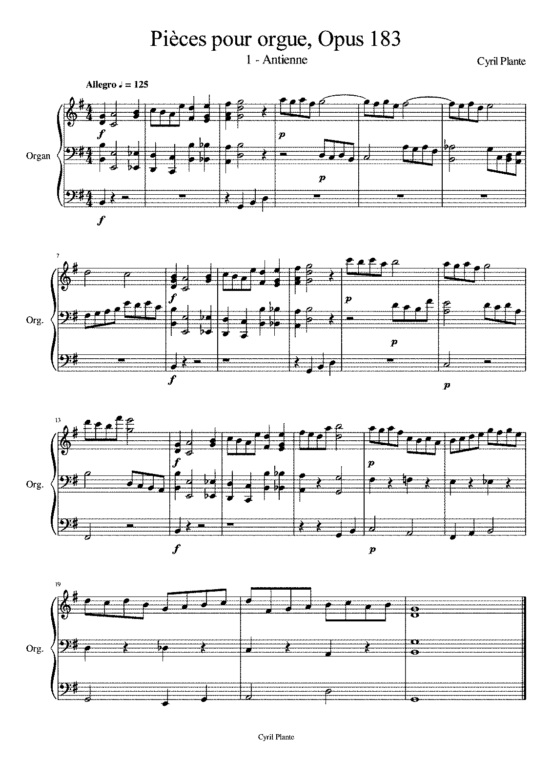 Pieces for Organ, Op.183 (Plante, Cyril) - IMSLP