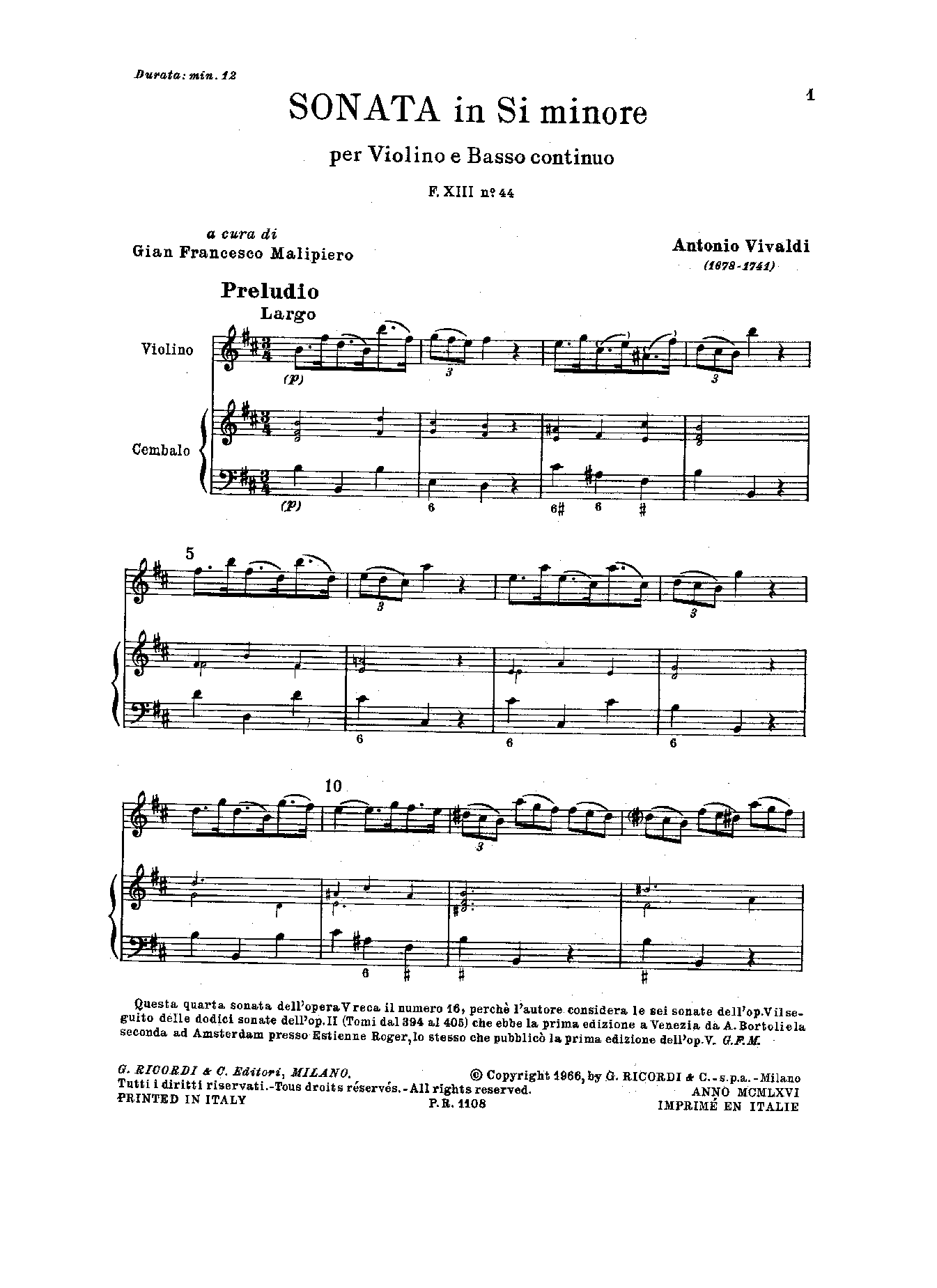 Violin Sonata in B minor