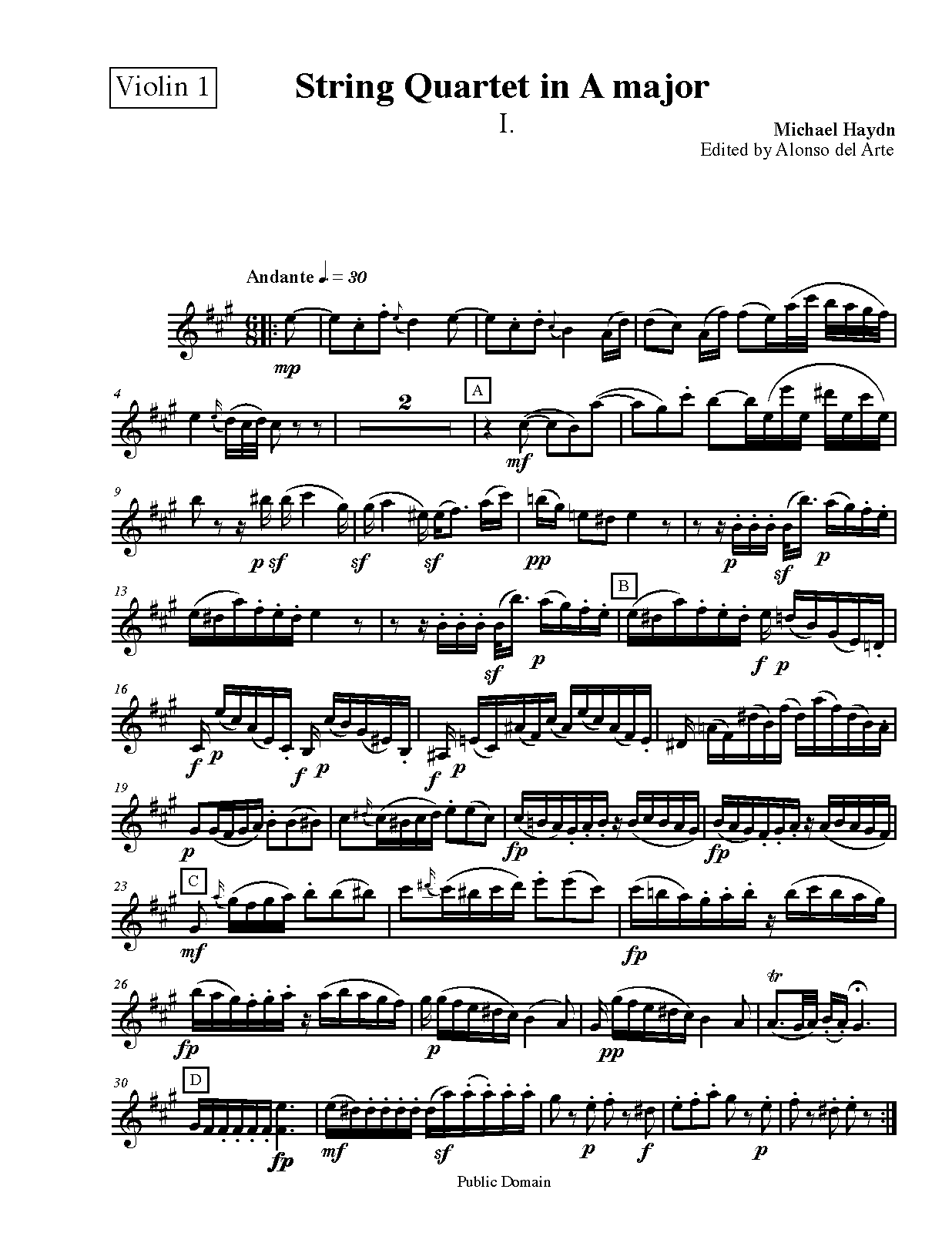 String Quartet in A major, MH 310 (Haydn, Michael) IMSLP