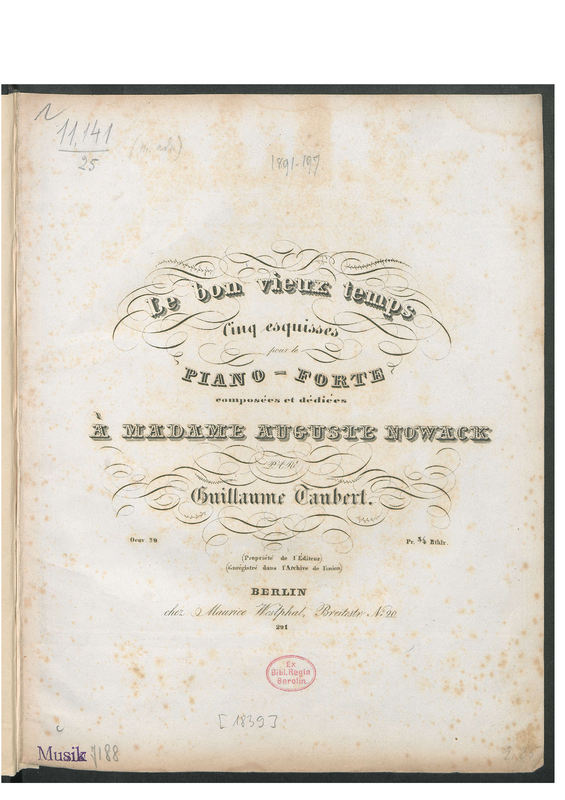 Le bon vieux temps, Op.39 (Taubert, Wilhelm) IMSLP