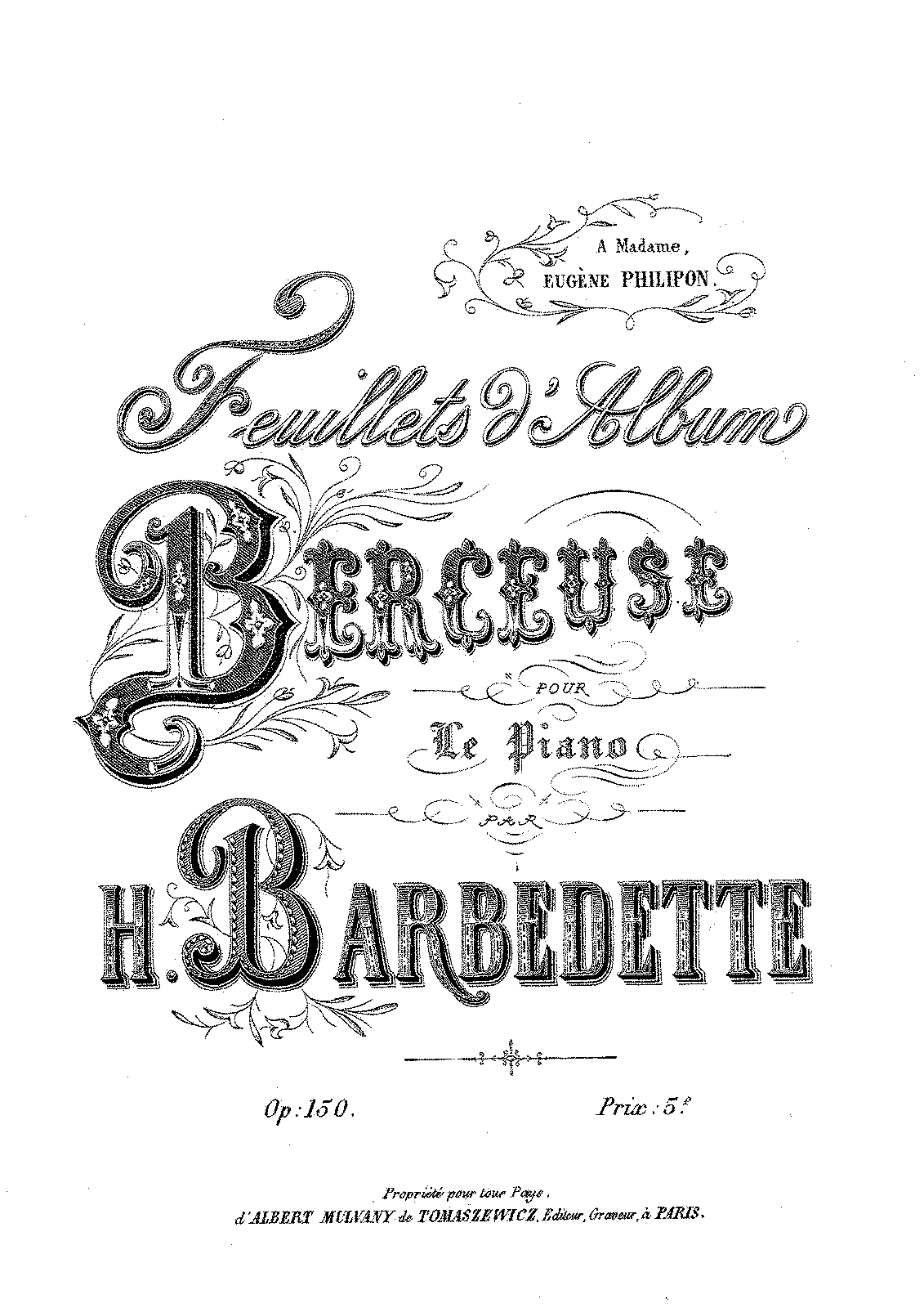 Berceuse, Op.150 (Barbedette, Hippolyte) - IMSLP