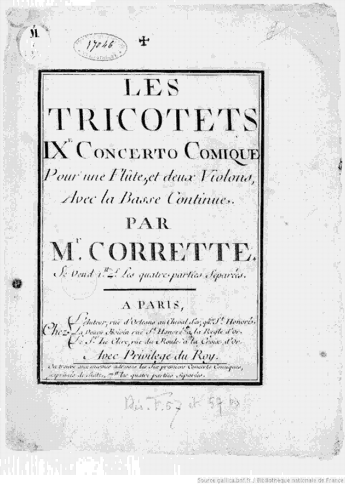 Concerto Comique No.9 'Les Tricotets' (Corrette, Michel) - IMSLP