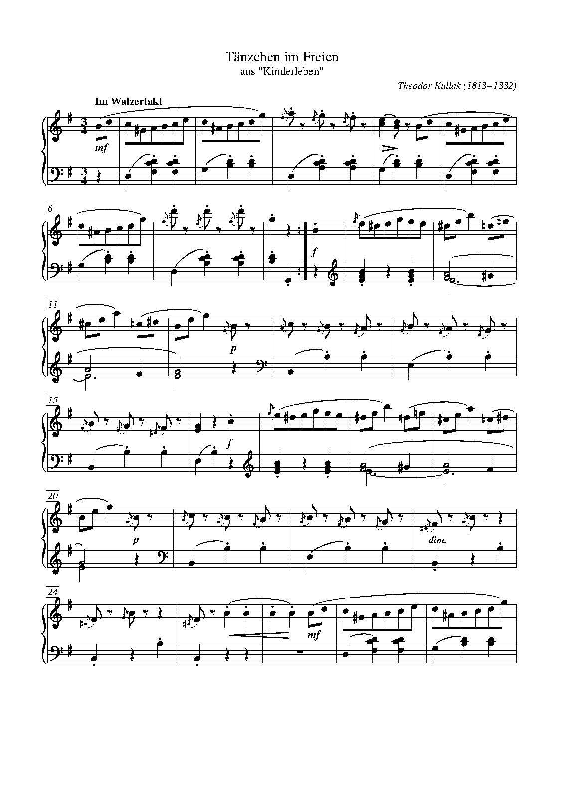 Kinderleben, Op.62 (Kullak, Theodor) IMSLP Free Sheet Music PDF Download