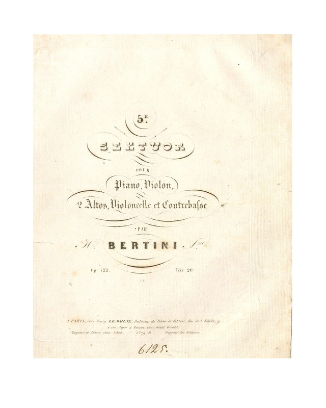 Cinquième Sextuor pour piano, violon, deux altos, violoncelle et contrabasse