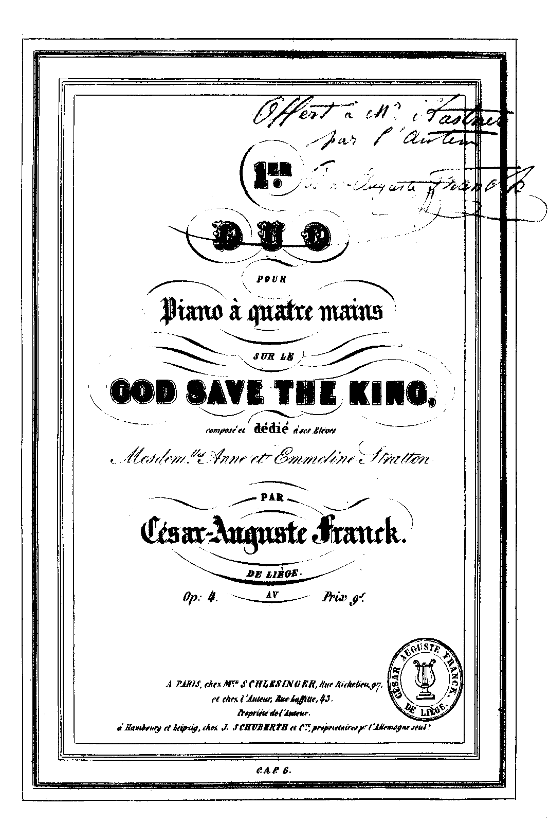Piano Duo No.1 sur le "God Save the King"