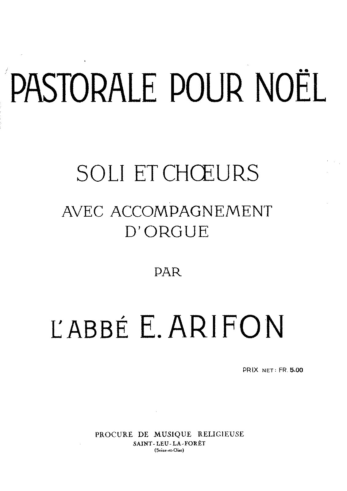 Pastorale Pour Noël (Arifon, E.) - IMSLP