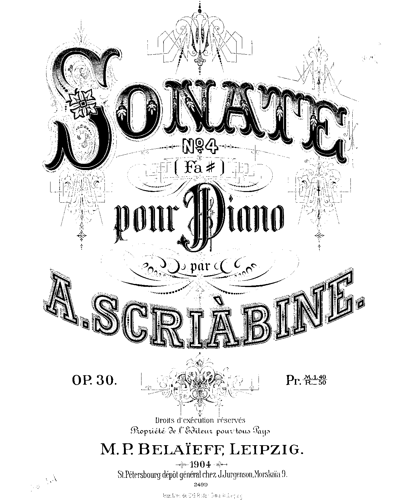 Piano Sonata No.4, Op.30 (Scriabin, Aleksandr) IMSLP Free Sheet
