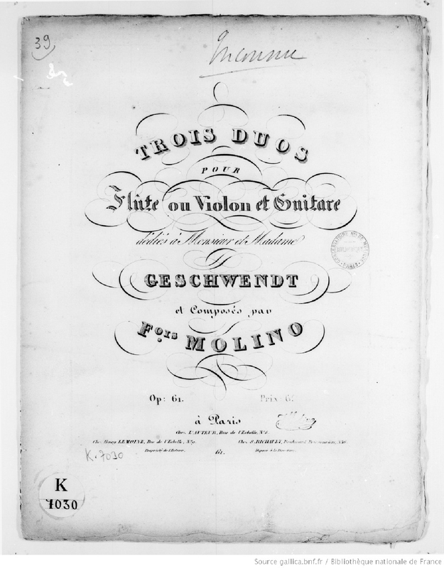 3 Duos pour Flûte ou Violon et Guitare
