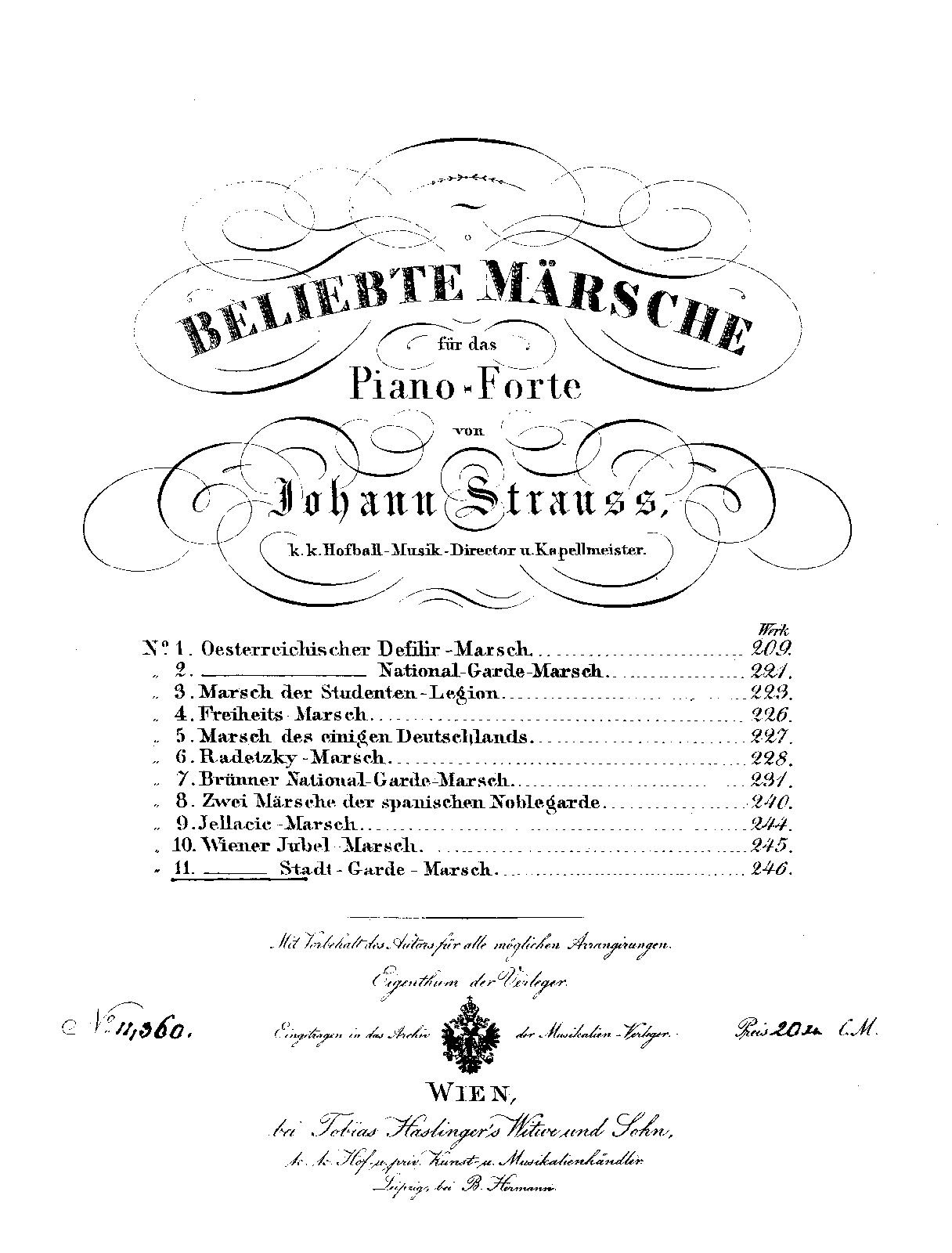Wiener Stadt-Garde-Marsch, Op.246