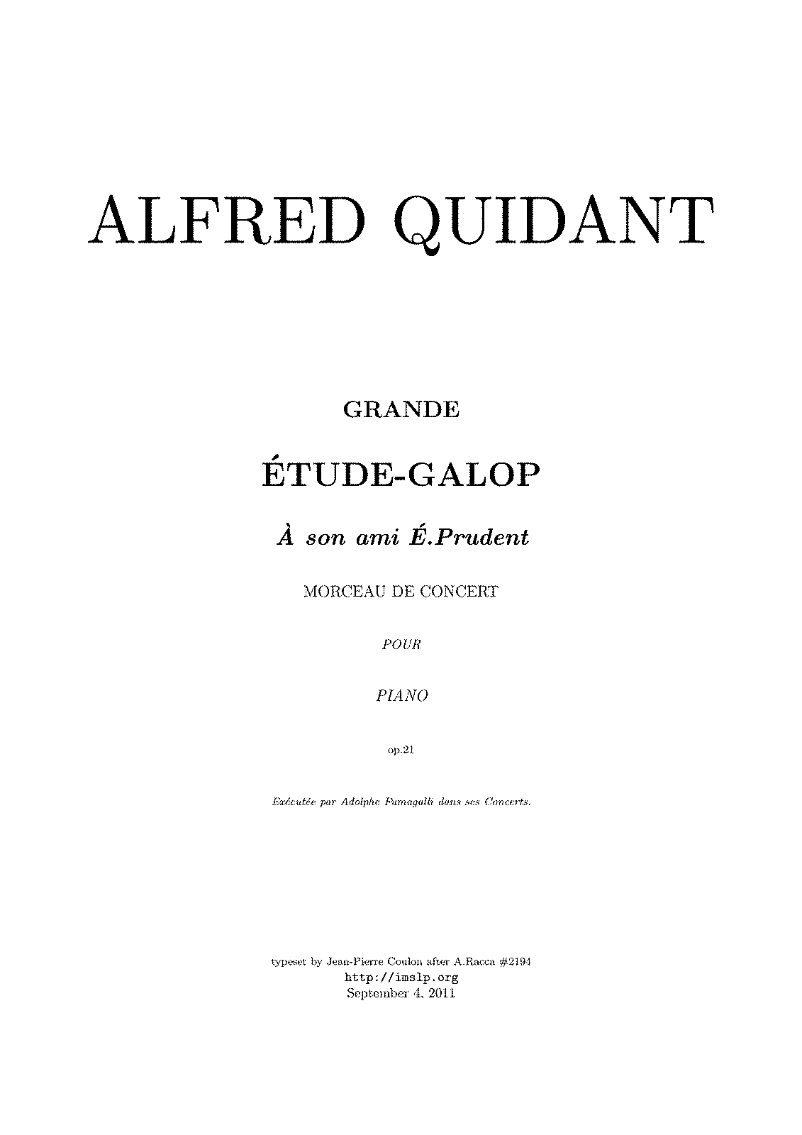 Grande Etude-Galop, Op.21 (Quidant, Alfred) - IMSLP