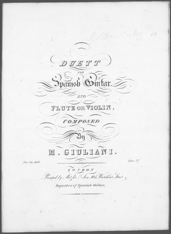 Duet in A major for Guitar and Flute or Violin (Giuliani, Mauro) IMSLP