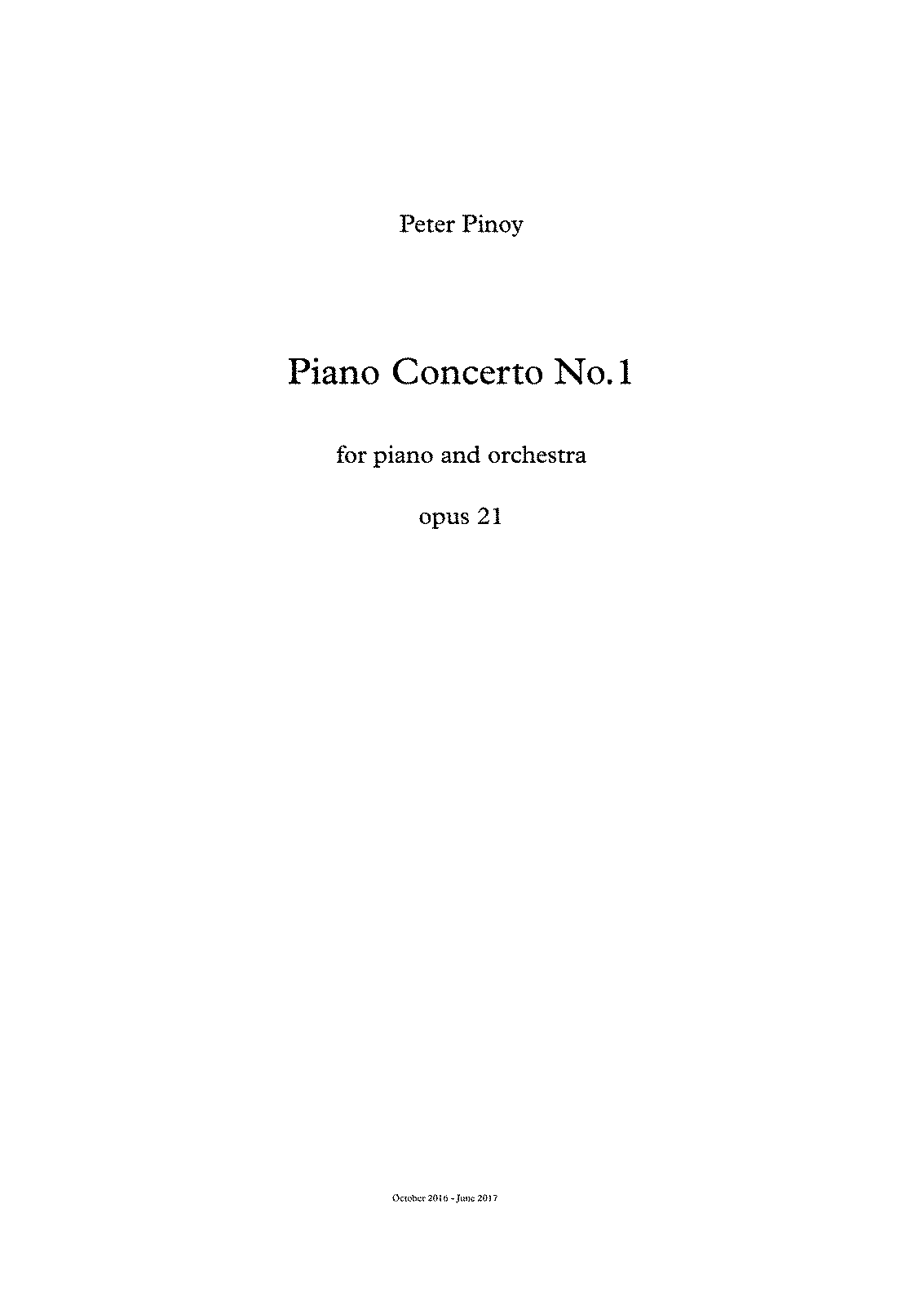 Piano Concerto No.1, Op.21 (Pinoy, Peter) - IMSLP