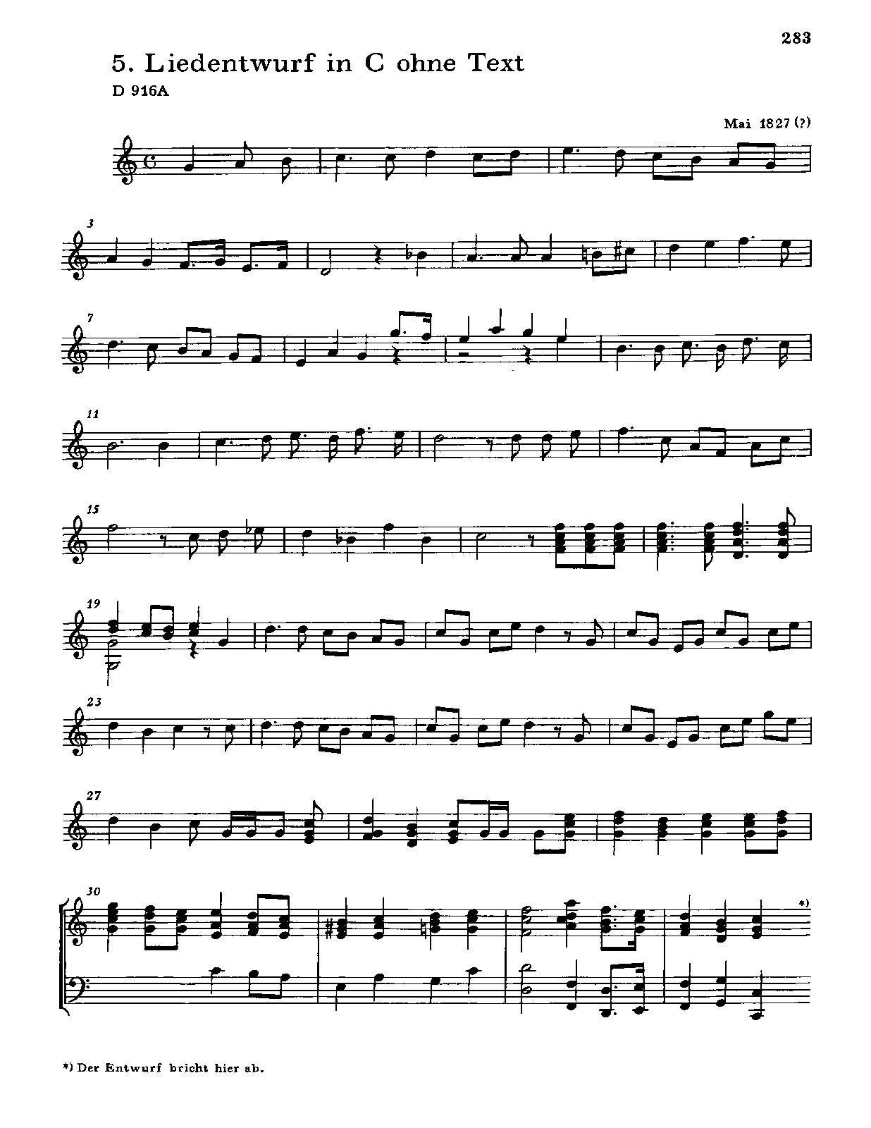 Liedentwurf in C
