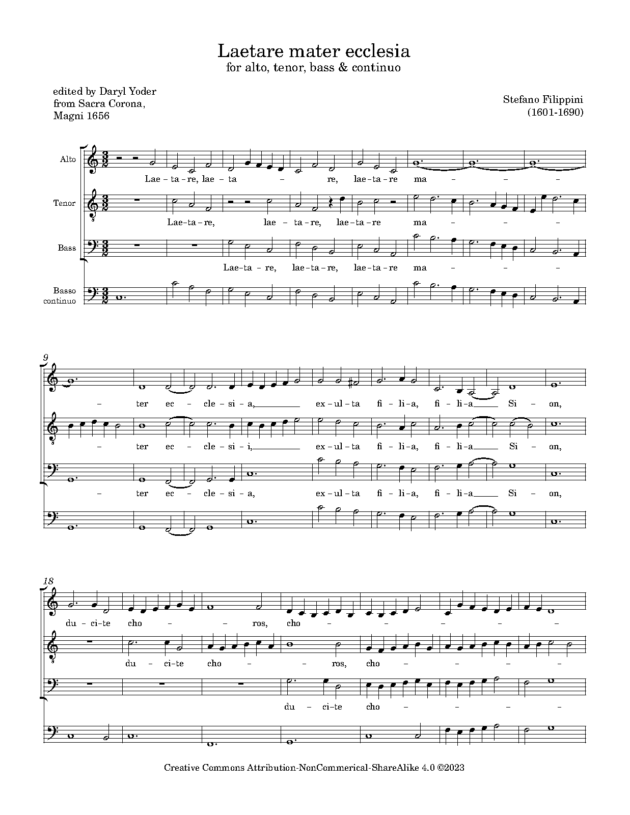 Laetare mater ecclesia (Filippini, Stefano) - IMSLP