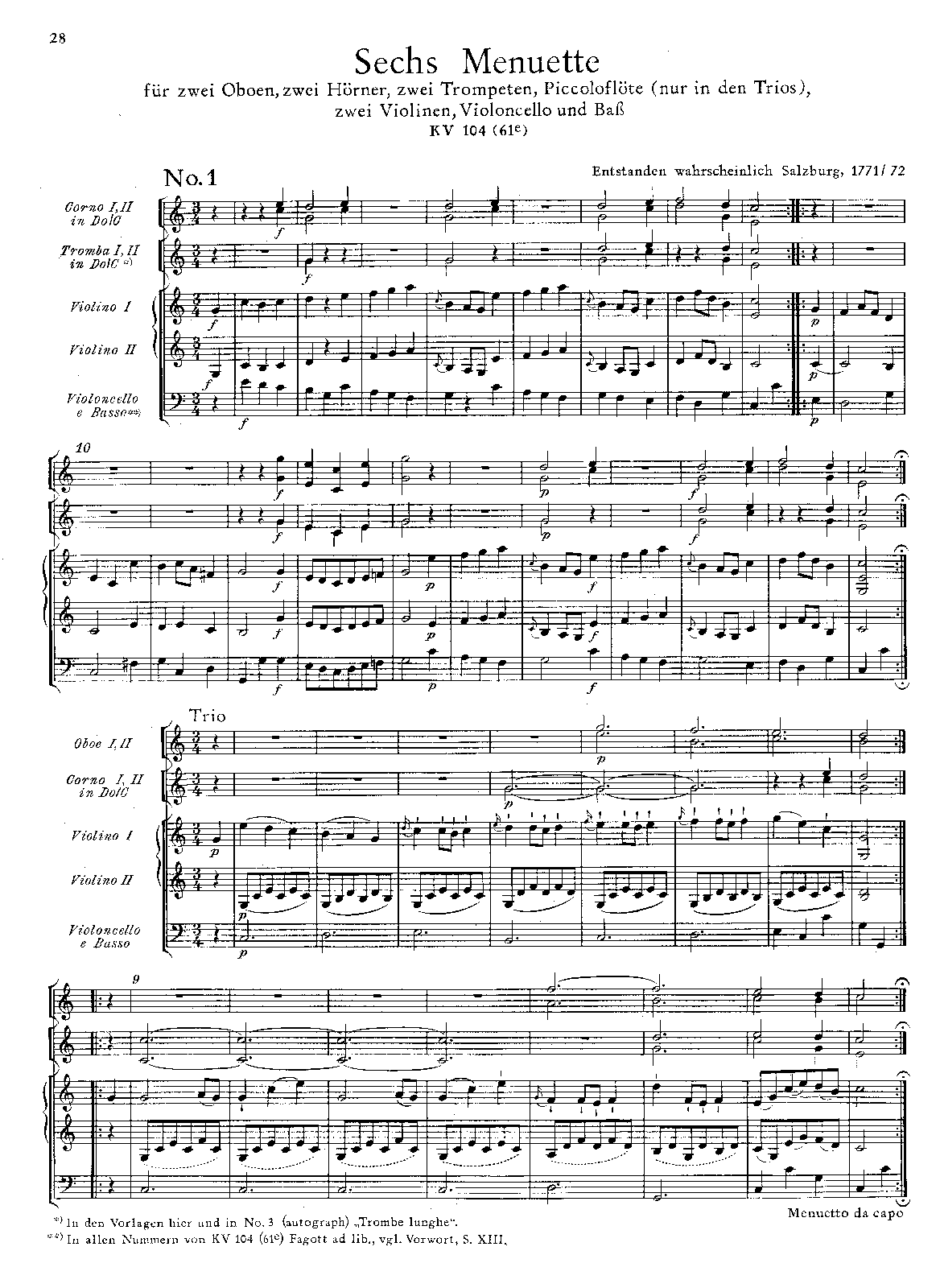 6 Minuets, K.104/61e