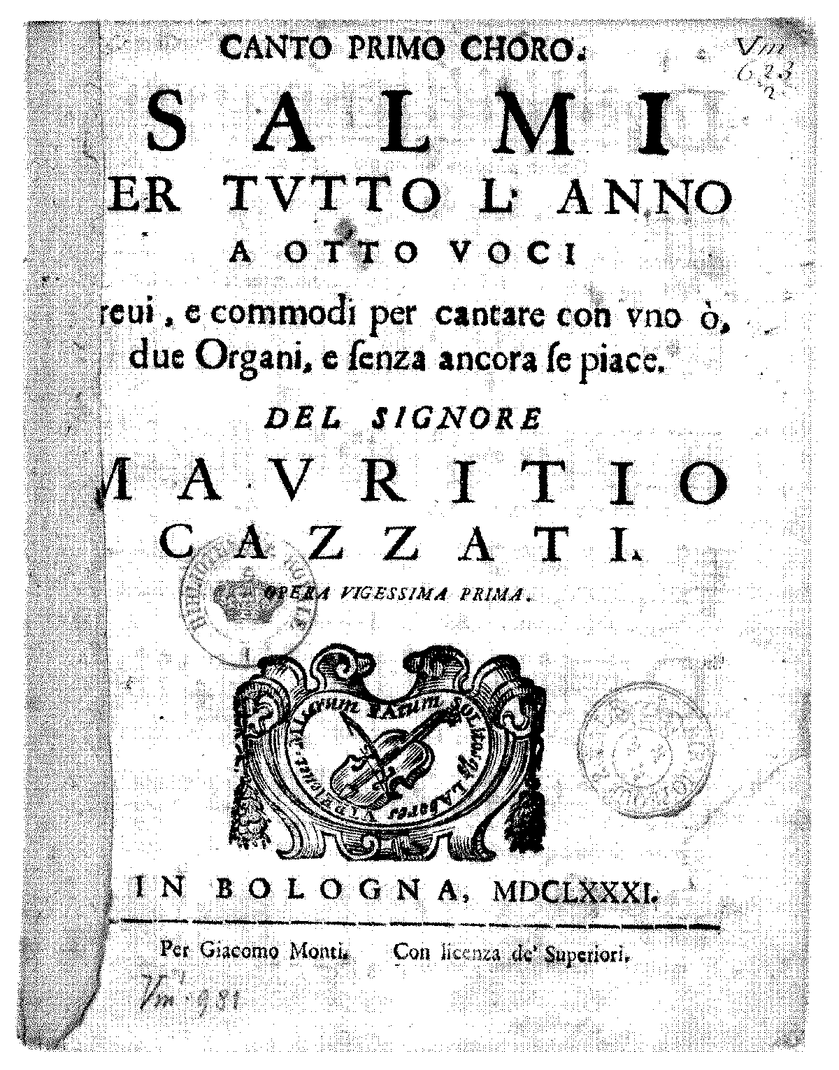 Salmi per tutto l'anno a 8 voci, Op.21 (Cazzati, Maurizio) - IMSLP