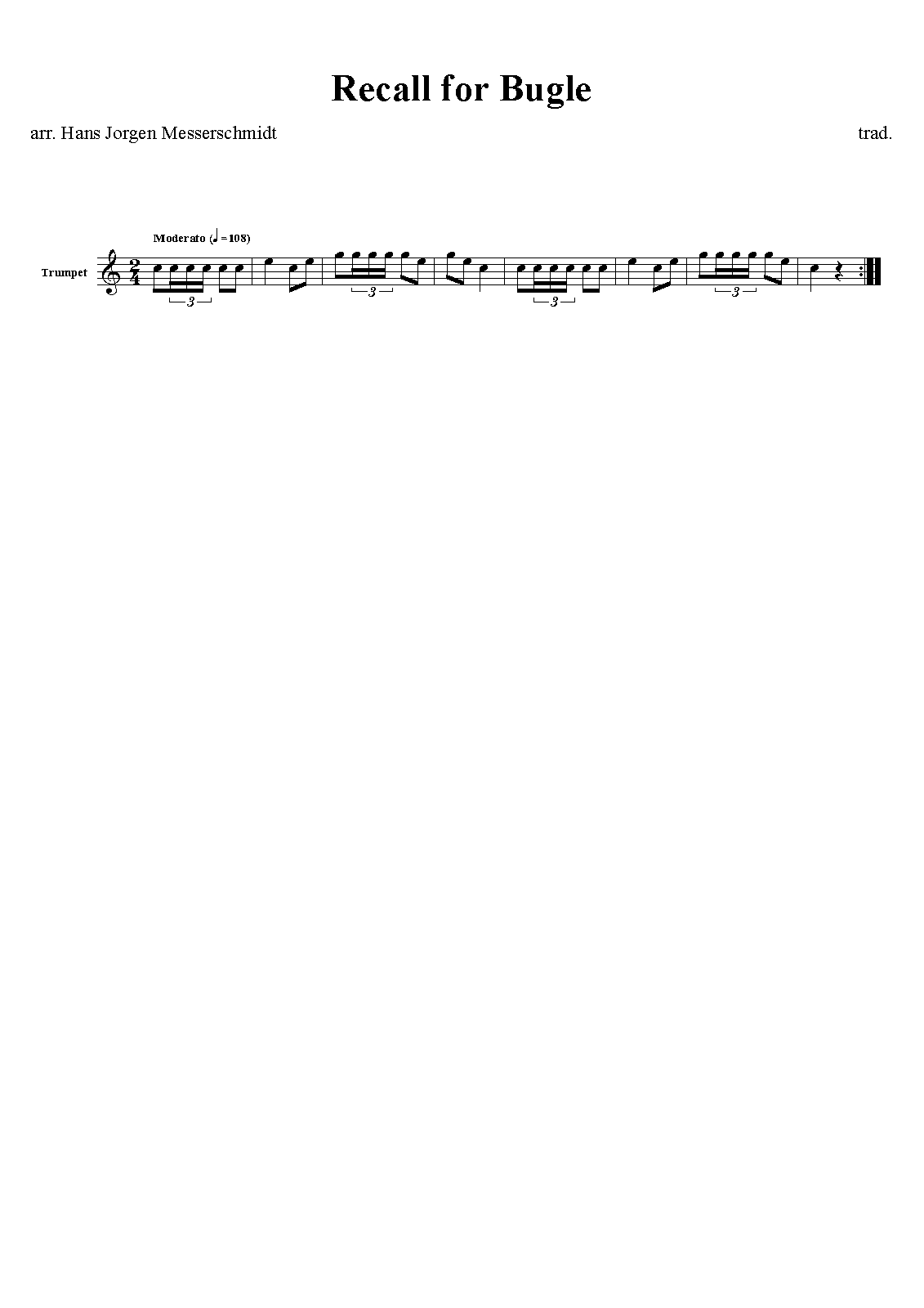 Recall for Bugle (Folk Songs, Danish) IMSLP