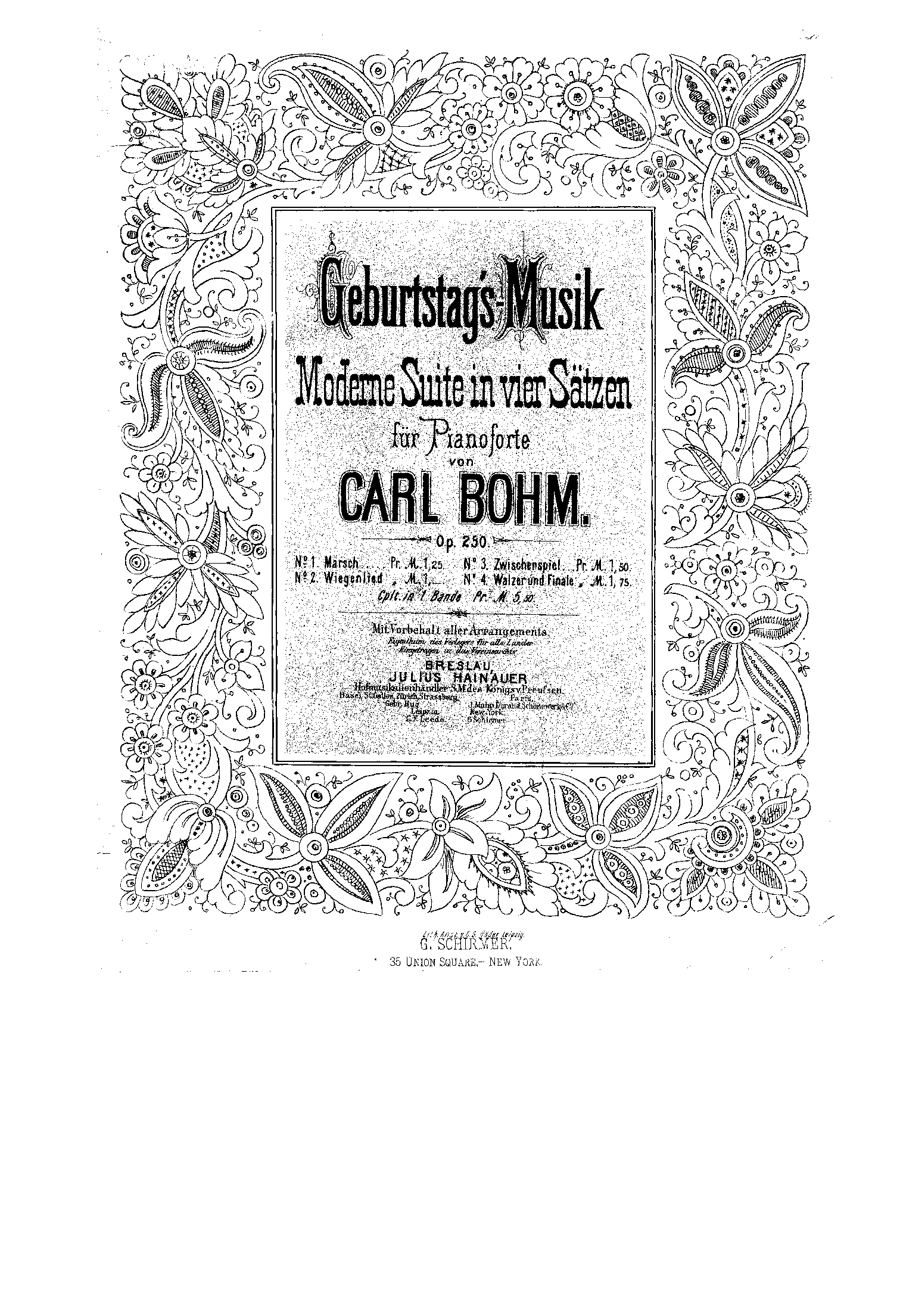 Geburtstagsmusik, Op.250 (Bohm, Carl) - IMSLP