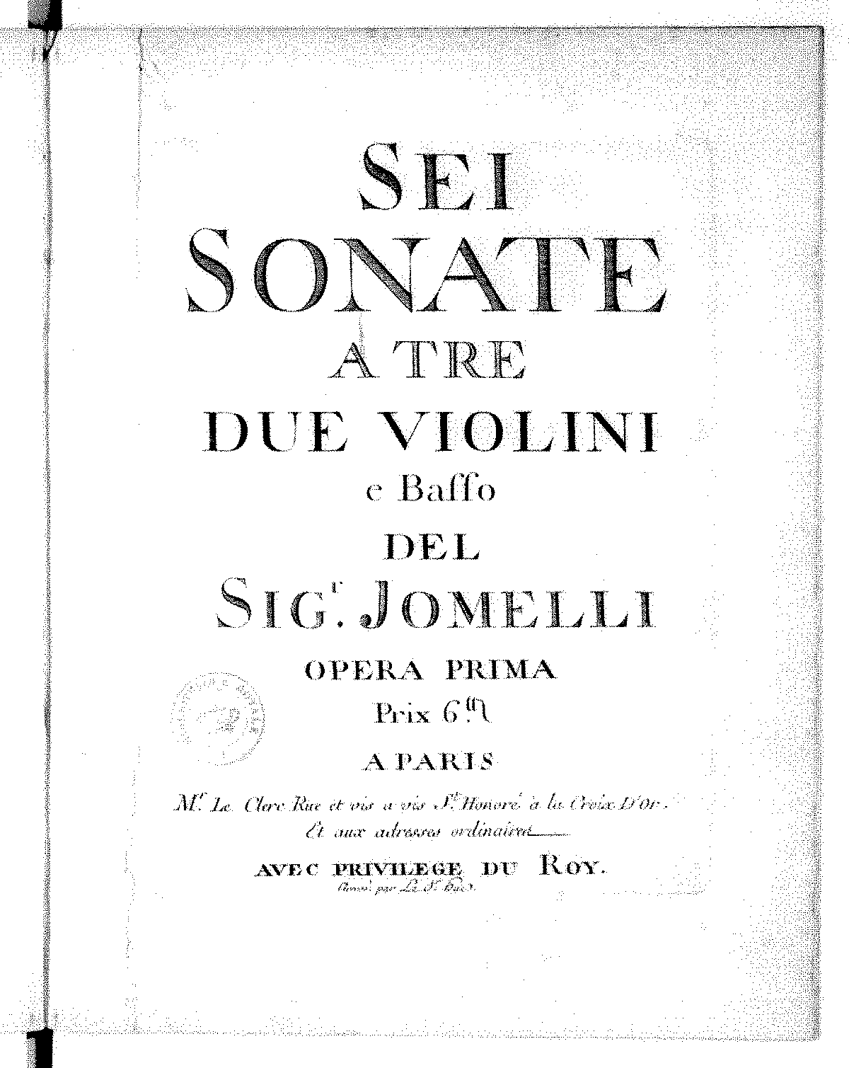 6 Trio Sonatas, Op.1 (Jommelli, Niccolò) - IMSLP